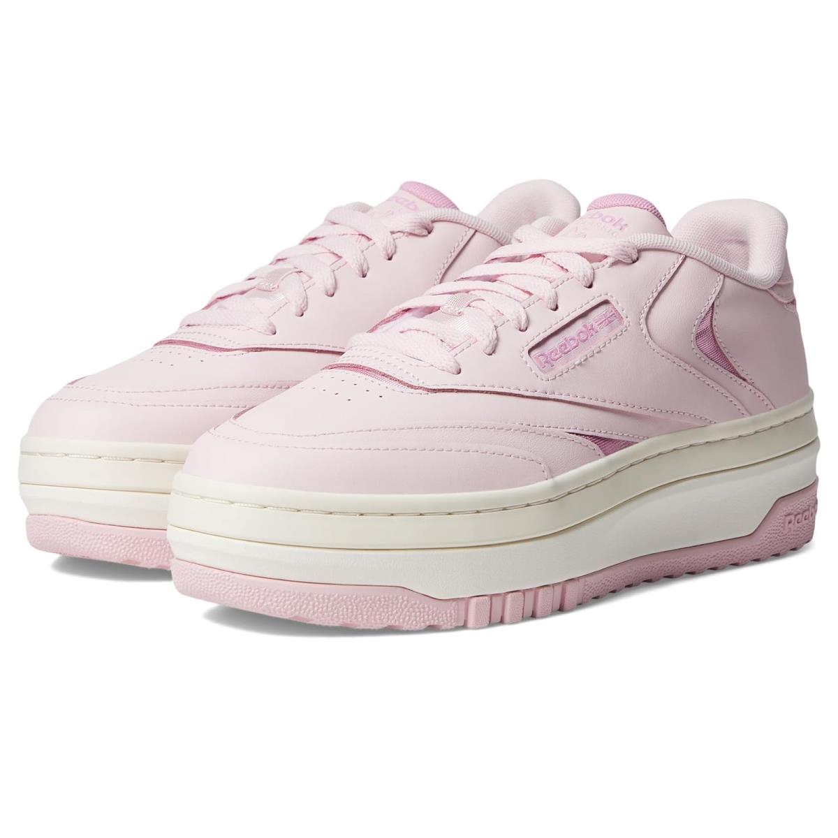 Woman`s Sneakers Athletic Shoes Reebok Lifestyle Women`s Club C Extra Ash Lilac/Chalk/Jasmine Pink