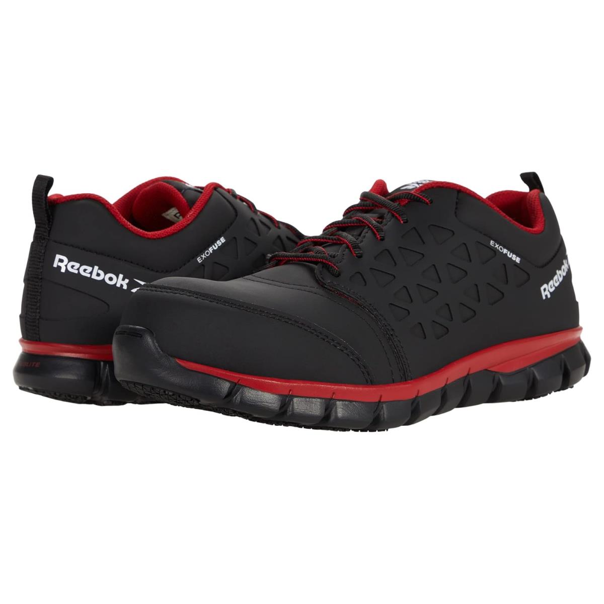 Man`s Sneakers Athletic Shoes Reebok Work Sublite Cushion Work Comp Toe SD - Black/Red