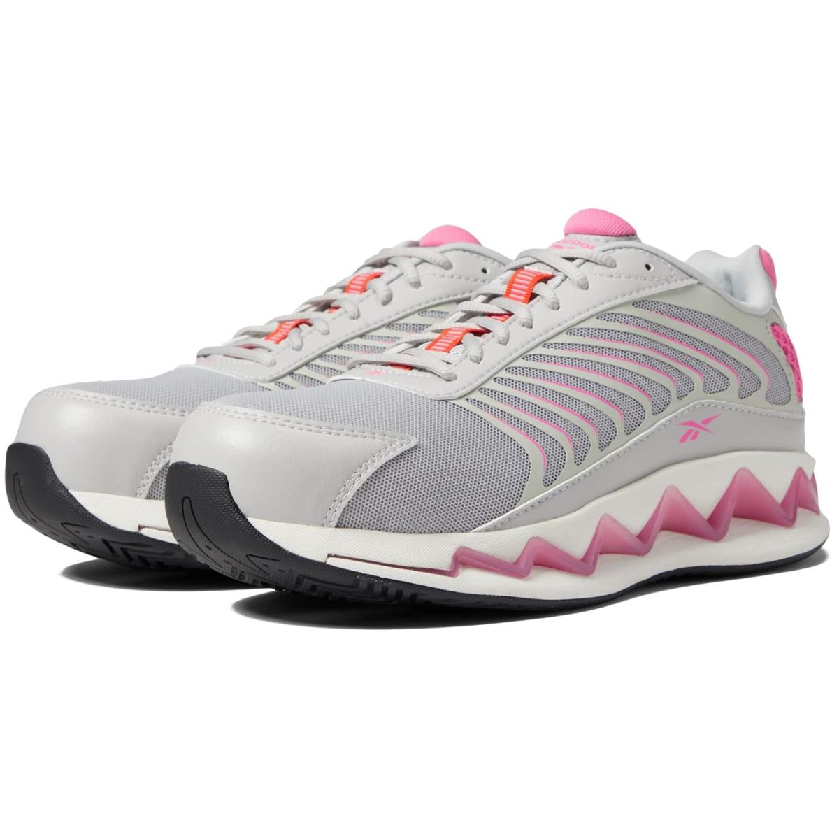 Woman`s Shoes Reebok Work Zig Elusion Heritage Work EH Comp Toe - White/Pink