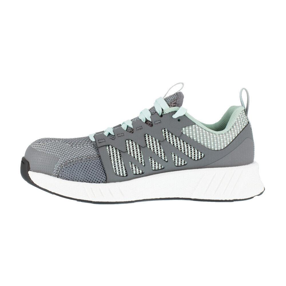 Reebok Fusion Flexweave™ Work Fusion Flexweave Work Women`s Athletic Shoe Grey/mint Green Boots RB316 - Grey and Mint Green