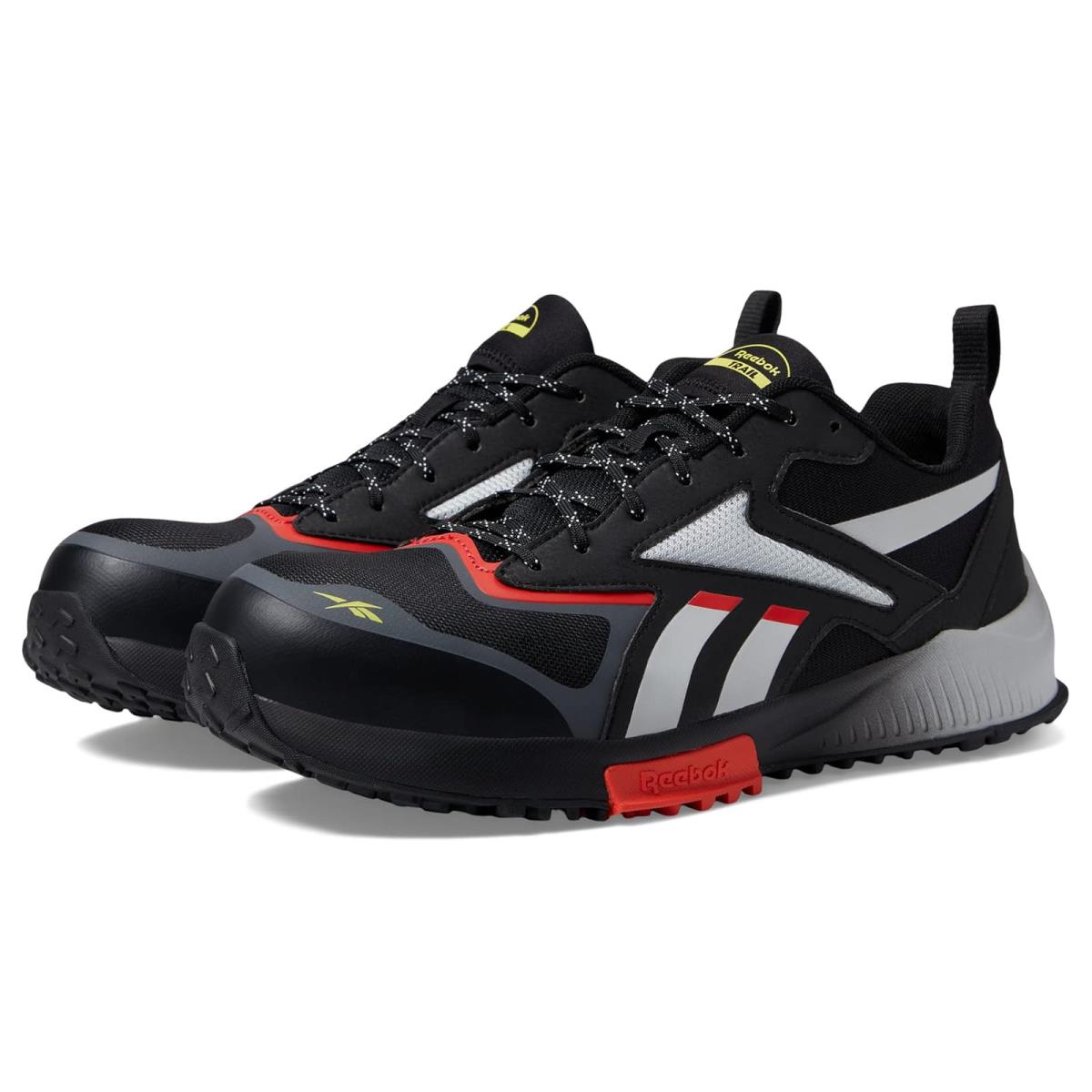 Man`s Sneakers Athletic Shoes Reebok Work Lavante Trail 2 Work EH Comp Toe Grey/Red/Black