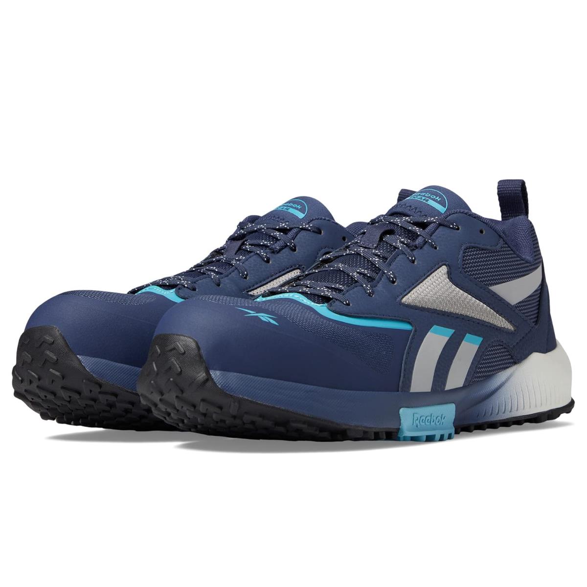 Man`s Sneakers Athletic Shoes Reebok Work Lavante Trail 2 Work EH Comp Toe Navy/Grey/Blue