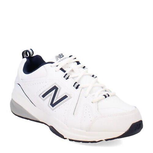Men`s New Balance 608V5 Crosstraining Sneaker MX608WN5 White/navy Leather - White/Navy