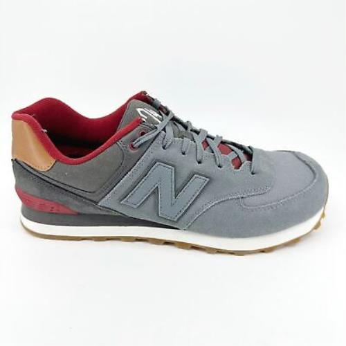 New Balance 574 Classics Collegiate Gunmetal Red Mens Sneakers ML574NEB