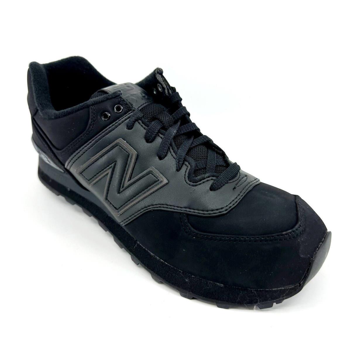 New Balance 574 Classics Black Leather Mens Lifestyle Sneakers ML574CHD - Black