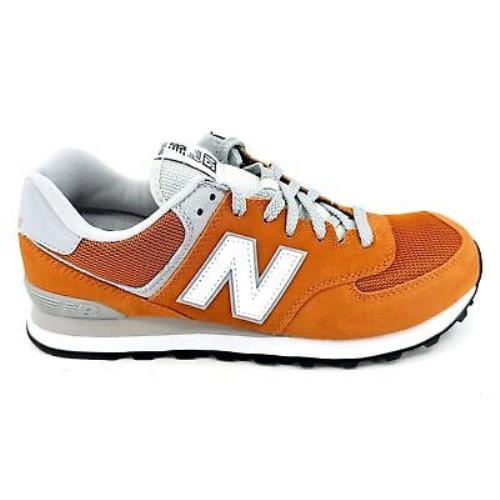 New Balance 574 Classics Orange Grey White Mens Suede Sneakers ML574VIB