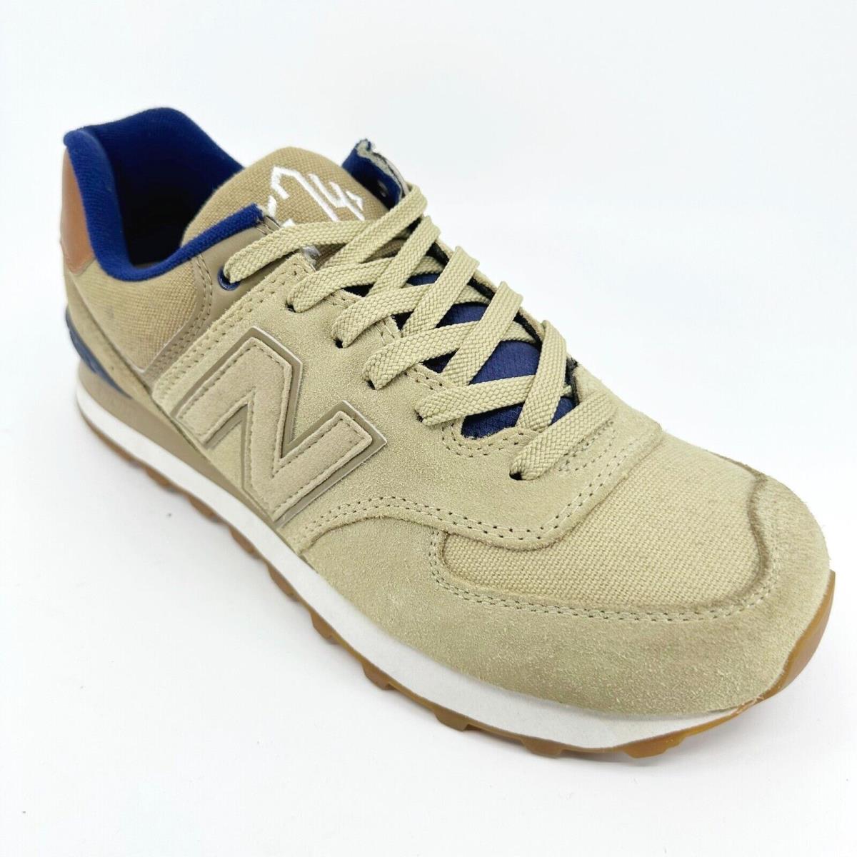 New Balance 574 Classics Collegiate Linseed Beige Suede Mens Sneakers ML574NED