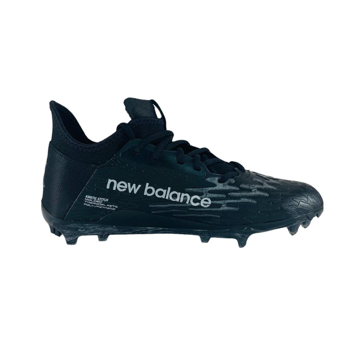 New Balance Burn X3 Black Grey Wide Cleats New Men`s Lacrosse Cleats BURNXLB3 - Black