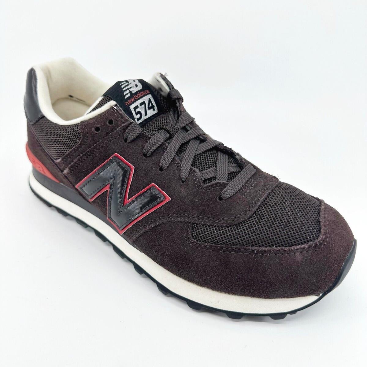 New Balance 574 Classics Brown Red Suede Mens Retro Sneakers ML574CCR