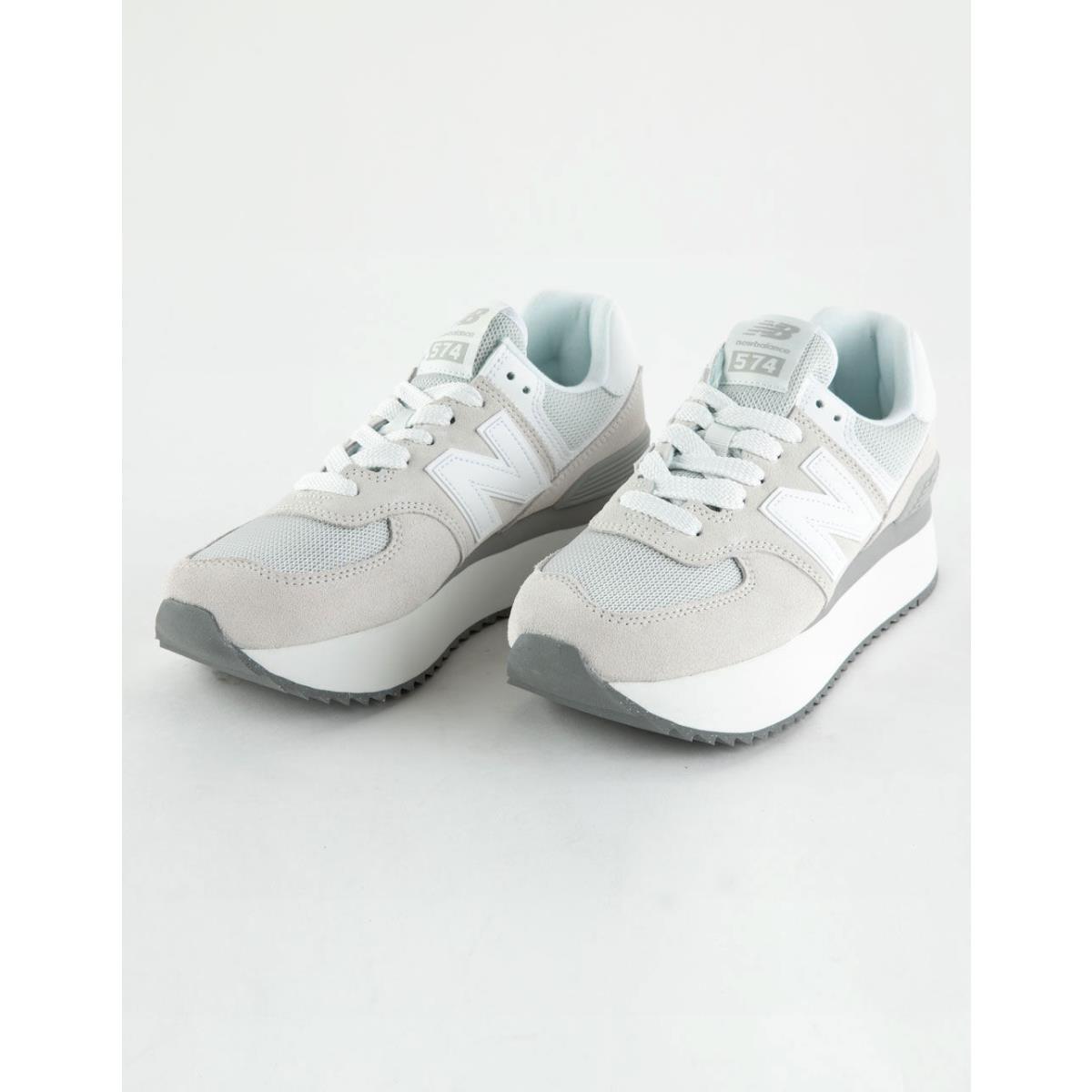 Womens New Balance 574 Platform Light Grey White 6-10 Sneaker