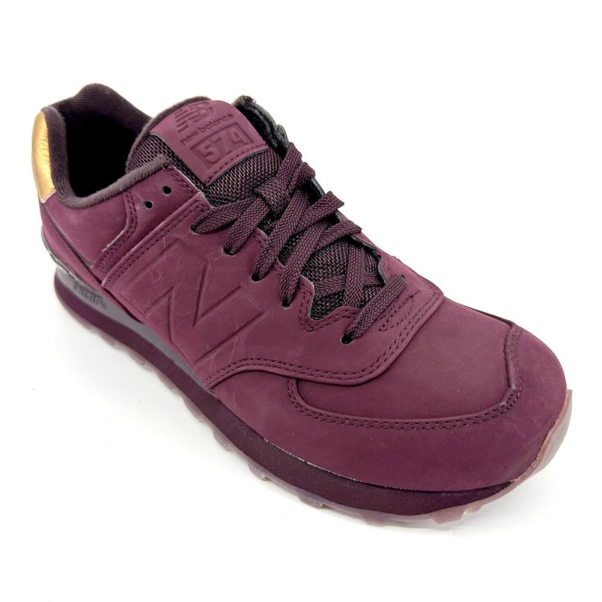 New Balance 574 Lifestyle Molton Maroon Gold Nylon Mens Sneakers ML574MTC - Burgundy