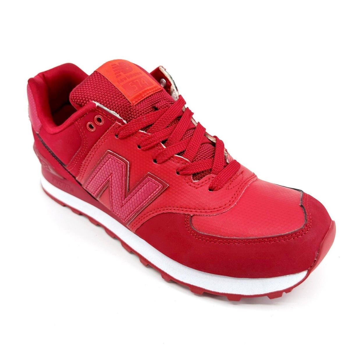 New Balance 574 Classics Stealth Pack Red White Leather Mens Sneakers ML574RD