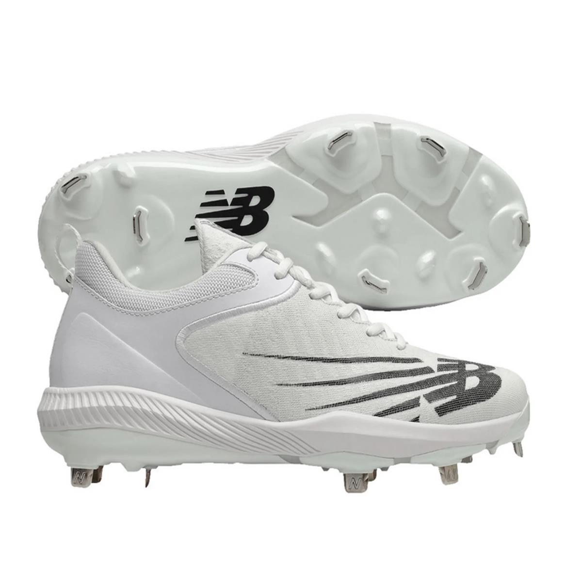 New Balance Men`s Fuel Cell 4040v6 Low Metal Baseball Cleats White/Black