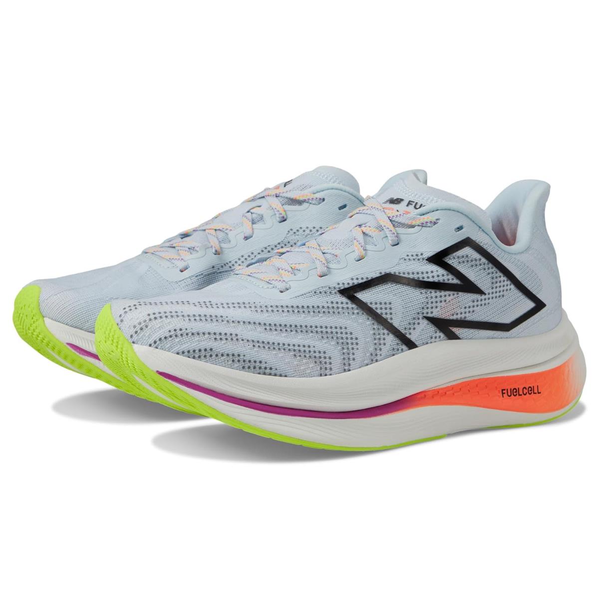 Man`s Sneakers Athletic Shoes New Balance Fuelcell Supercomp Trainer v2 Ice Blue/Neon Dragonfly