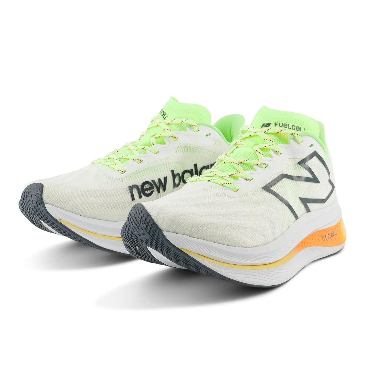 Man`s Sneakers Athletic Shoes New Balance Fuelcell Supercomp Trainer v2 White/Bleached Lime Glo