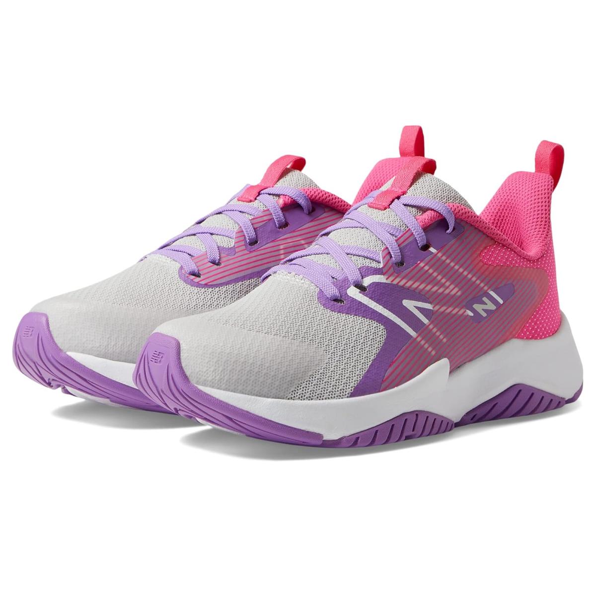 Girl`s Sneakers Athletic Shoes New Balance Kids Rave Run v2 Big Kid Summer Fog/Mystic Purple