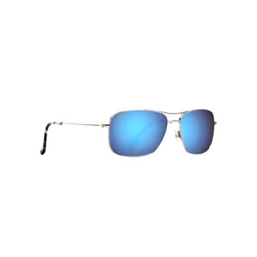 Maui Jim Sunglasses MJ-246-17 Wiki Wiki Silver Frames with Blue Mirrored Lenses