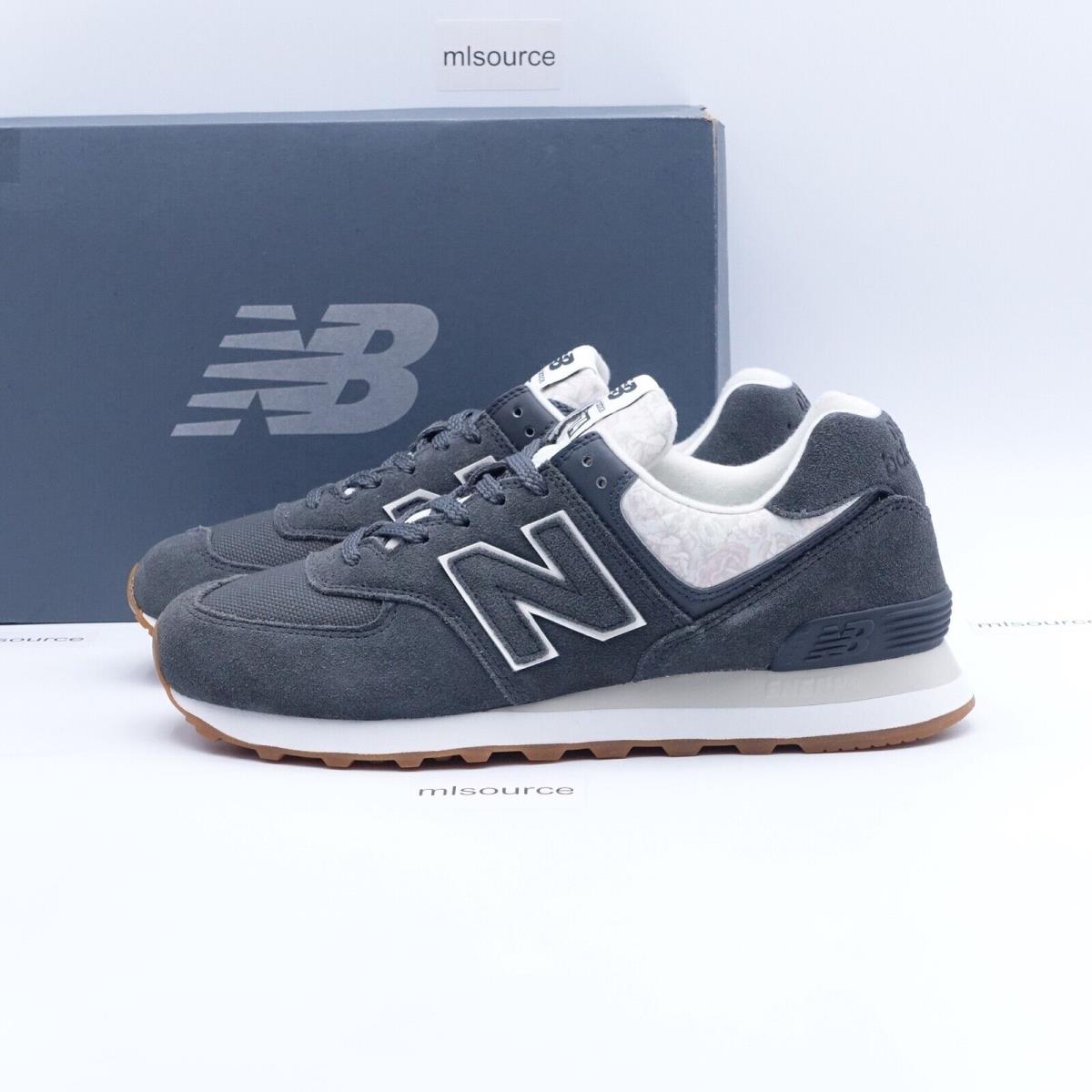 Size 9.5 Women`s New Balance 574 Sneakers WL574WC Grey/white/floral