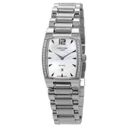 Certina DS Spel Diamond Ladies Watch C012.309.11.117.01 - Dial: White Mother of Pearl, Band: Silver-tone, Bezel: Silver-tone