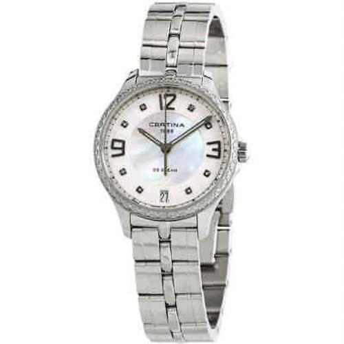 Certina DS Dream Diamond Mop Dial Ladies Watch C021.210.61.116.00 - Dial: White Mother of Pearl, Band: Silver-tone, Bezel: Silver-tone