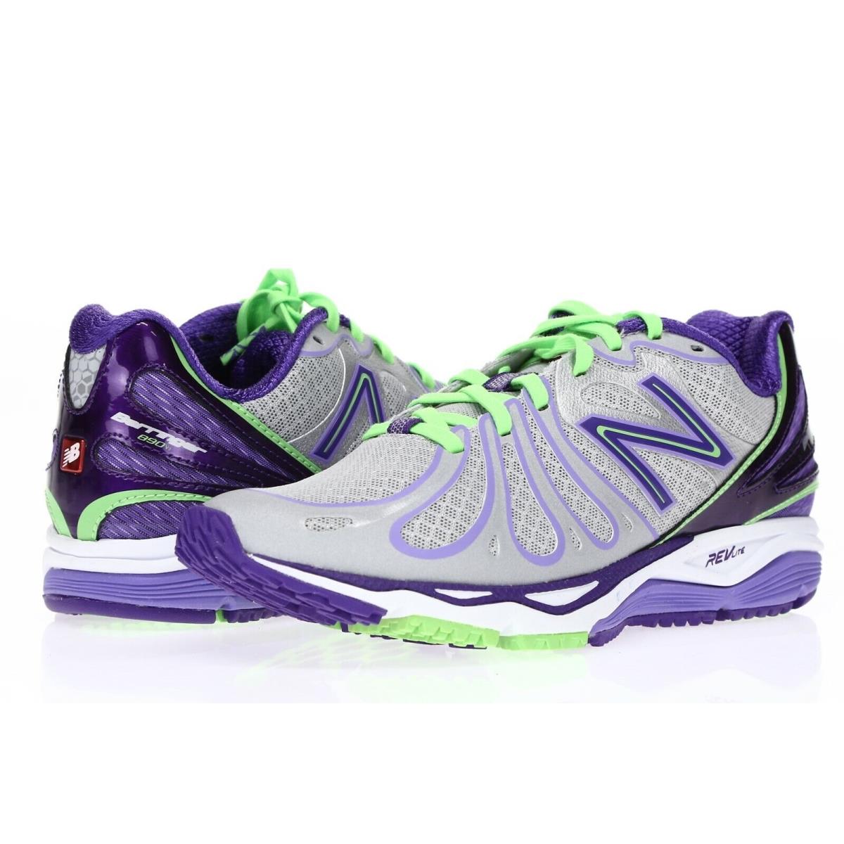 New Balance Womens `890v3` Gray Purple Running Sneakers Sz 5 B