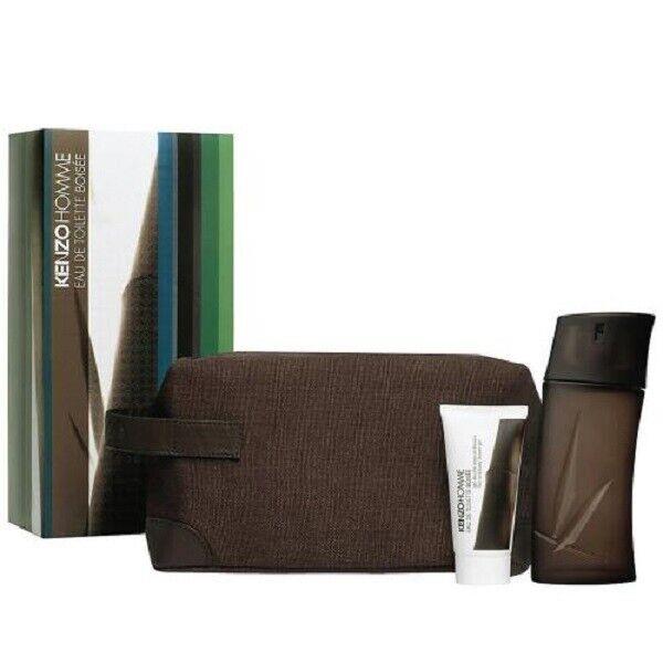 Gift Set Kenzo Homme Boisee 3pc 3.4 Oz. + 1.7oz Shower Gel + Pouch Bag