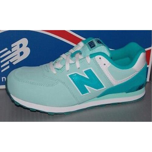 Girls New Balance KL 574 Arg in Colors Light Blue / Teal Size 5