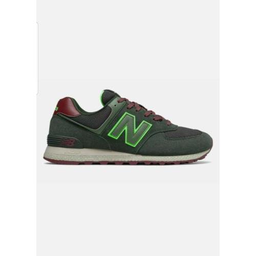 New Balance 574 Men`s Size 7.5 Olive/burgundy MT574ATC New