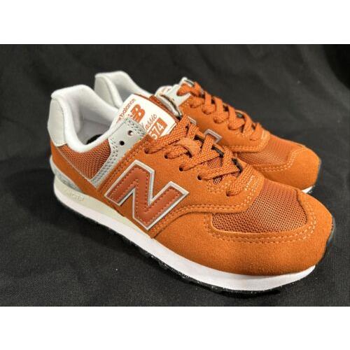 New Balance 574 Orange Gray Sneakers Men Size 5 ce721