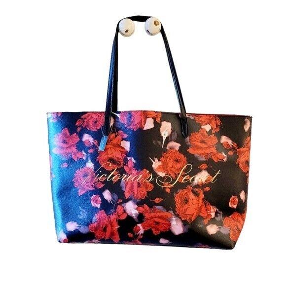 Victoria`s Secret Large Floral Tote Red Black and Fushia