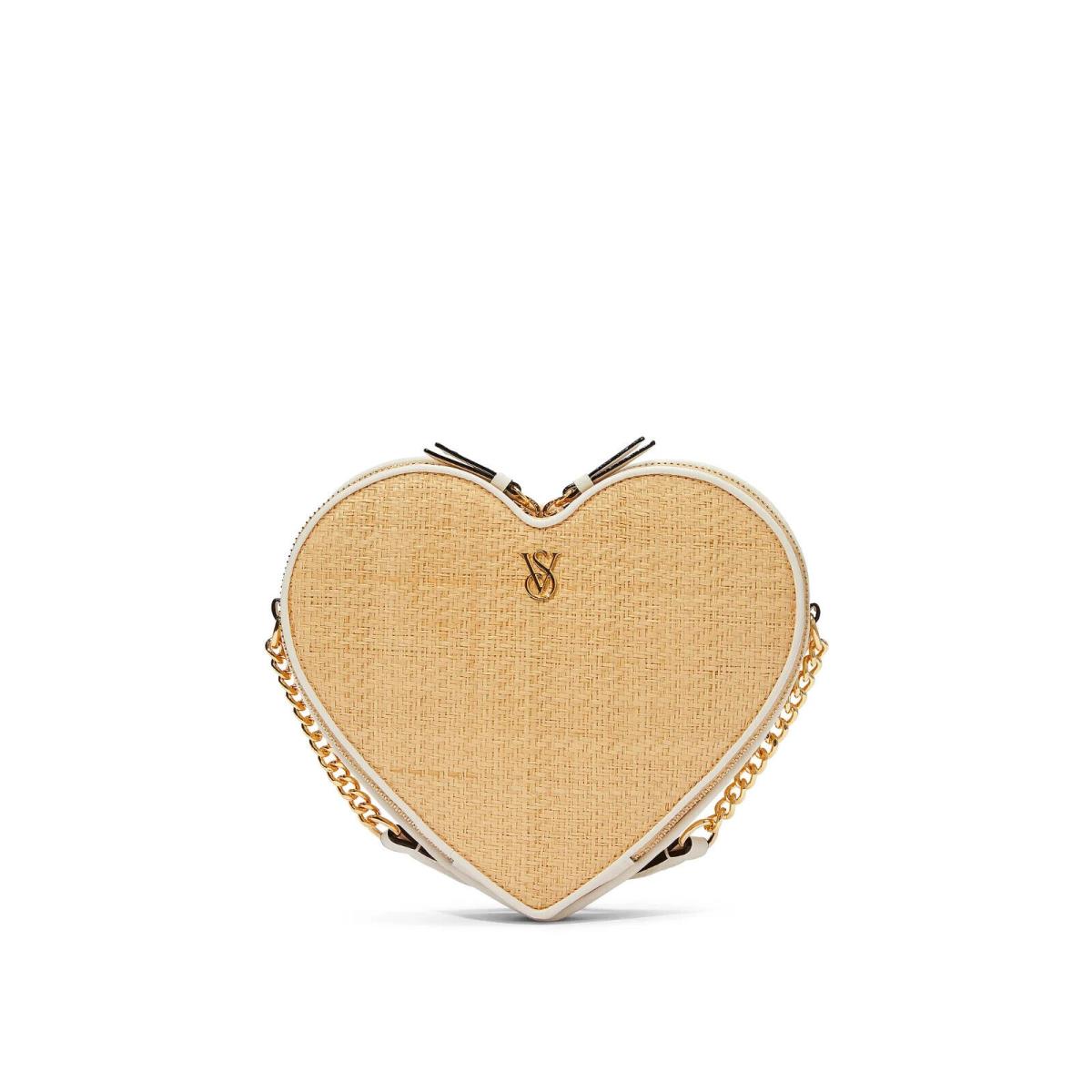 Victoria`s Secret Small Natural Leather Heart Crossbody Bag