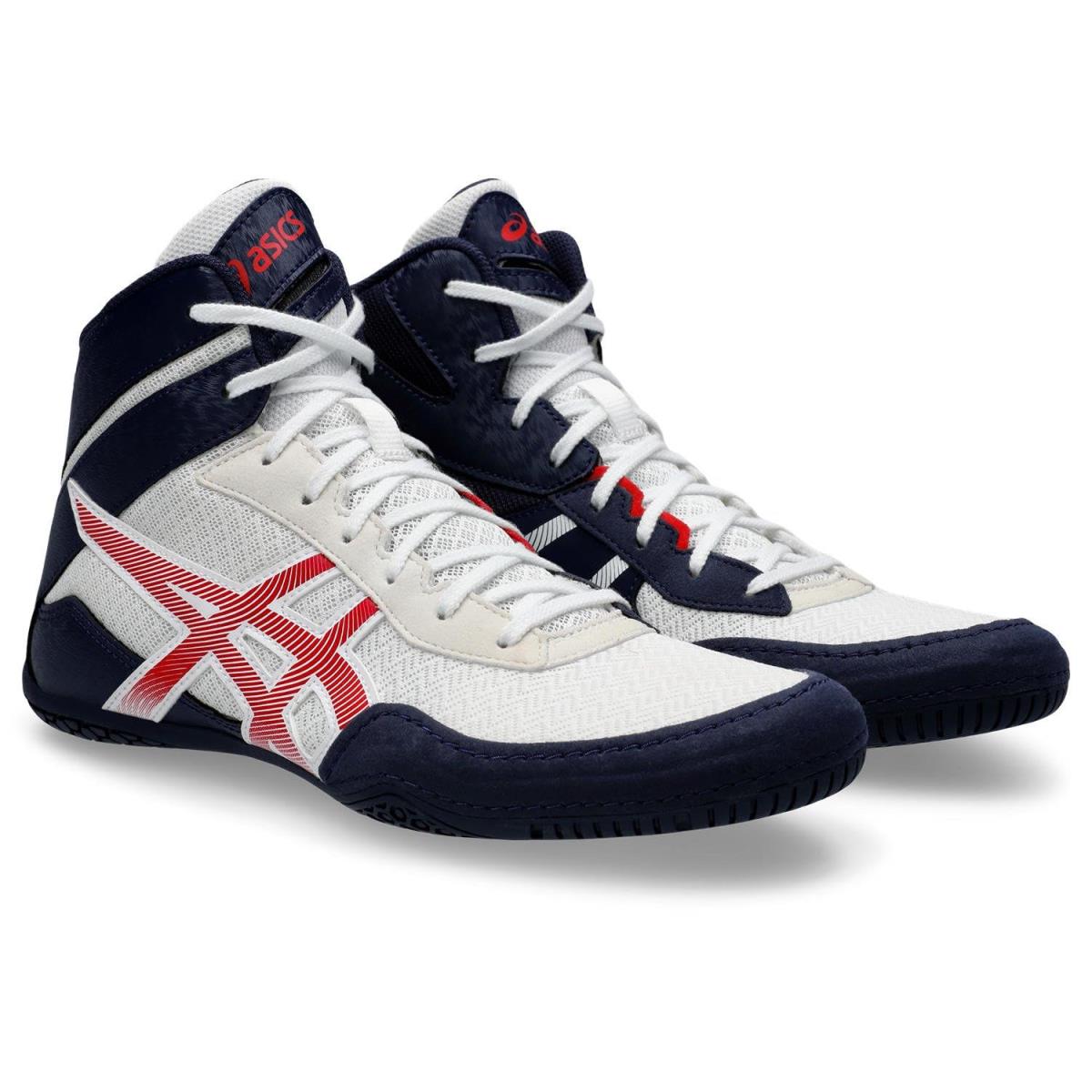 Man`s Sneakers Athletic Shoes Asics Matcontrol 3 Wrestling Shoe White/Classic Red