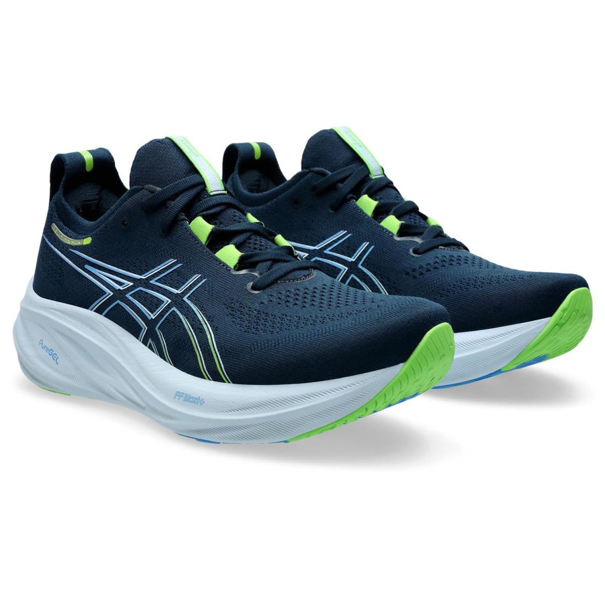Man`s Sneakers Athletic Shoes Asics Gel-nimbus 26 French Blue/Electric Lime