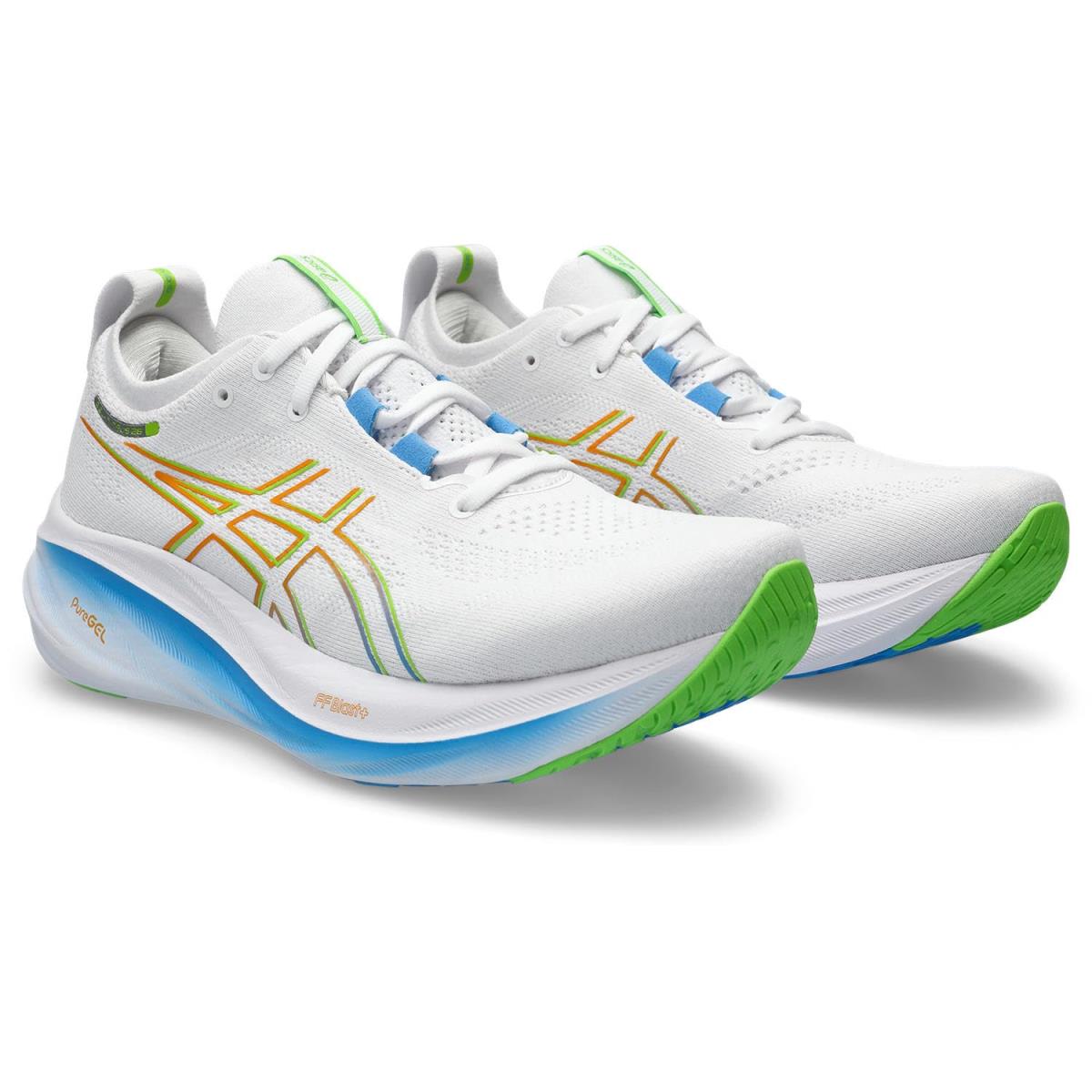 Man`s Sneakers Athletic Shoes Asics Gel-nimbus 26 White/Waterscape