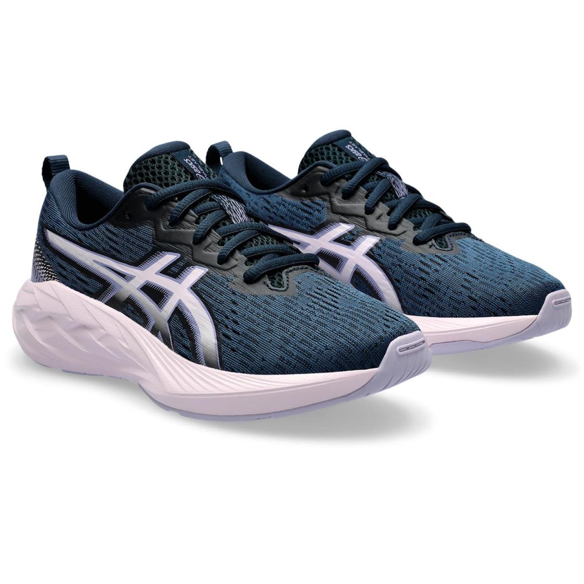 Girl`s Shoes Asics Kids Novablast 4 GS Little Kid/big Kid - French Blue/Cosmos