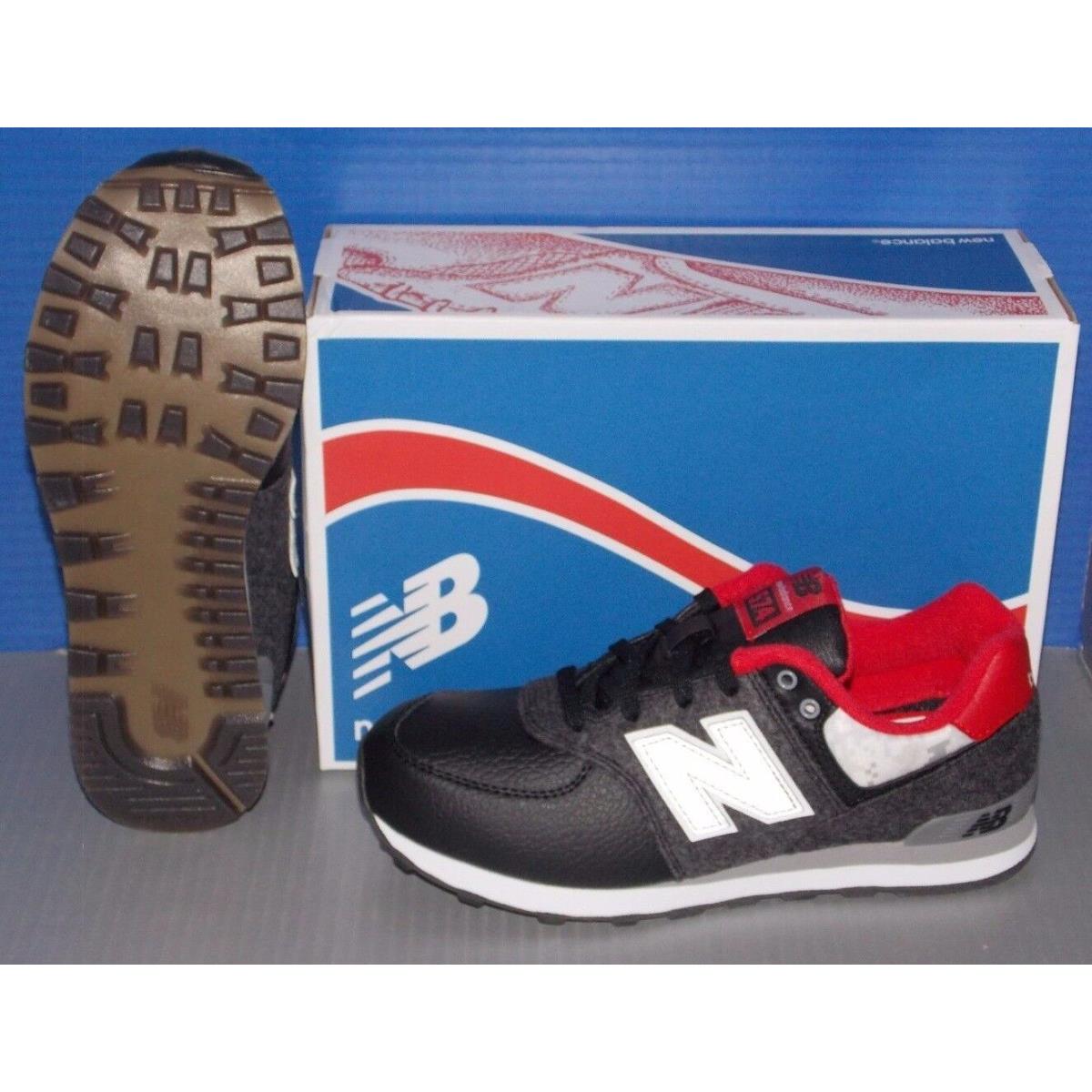 Boys New Balance KL 574 Fwg in Colors Black / Red Size 4.5