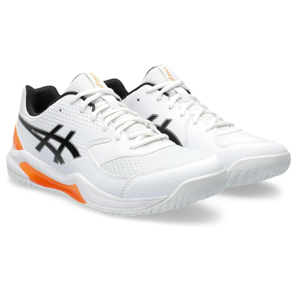 Man`s Sneakers Athletic Shoes Asics Gel-dedicate 8 Pickleball White/Shocking Orange