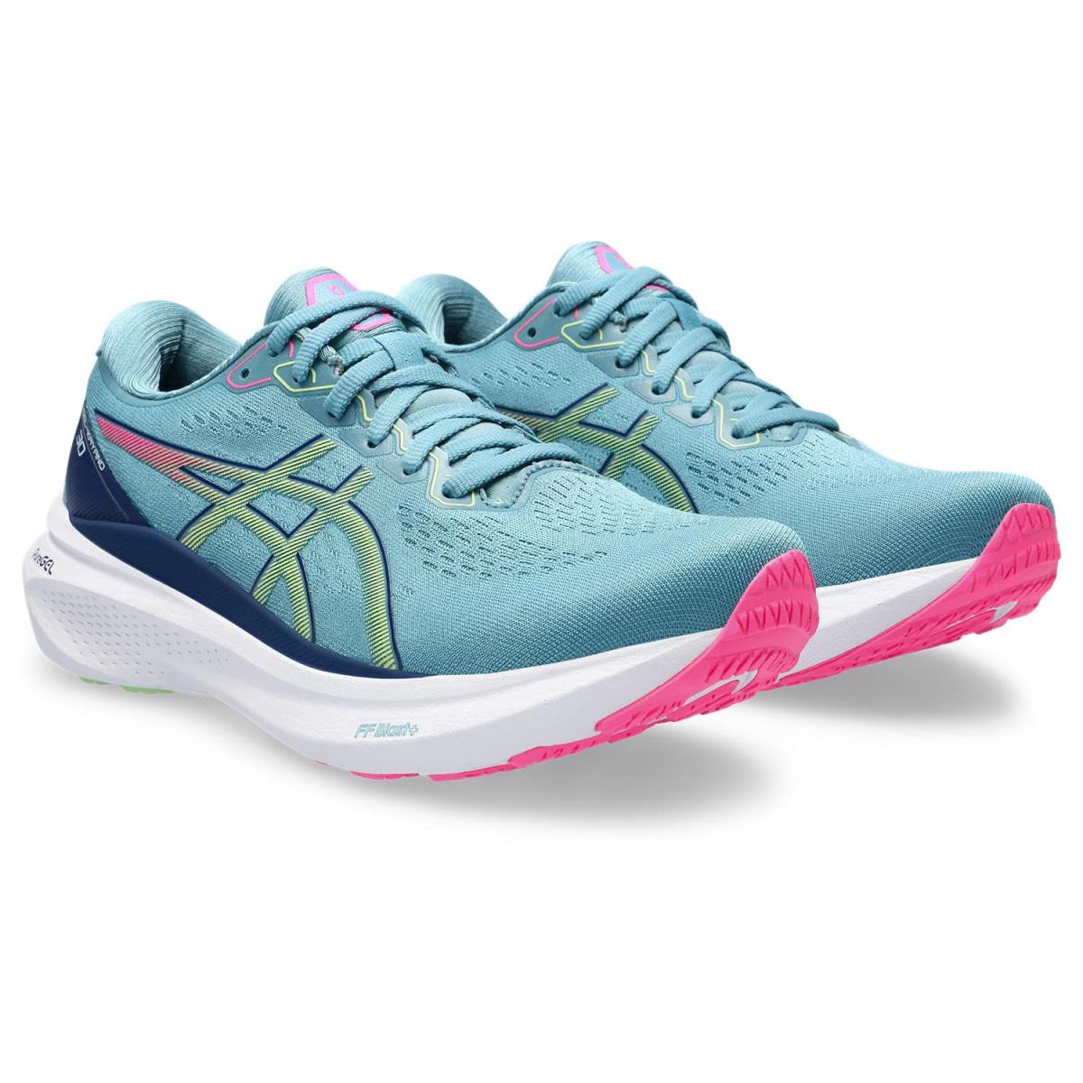 Woman`s Sneakers Athletic Shoes Asics Gel-kayano 30 Gris Blue/Lime Green