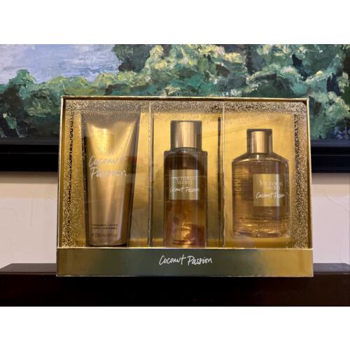 Victoria`s Secret Coconut Passion Gift Set 3PC Big Size 10oz 8.4oz