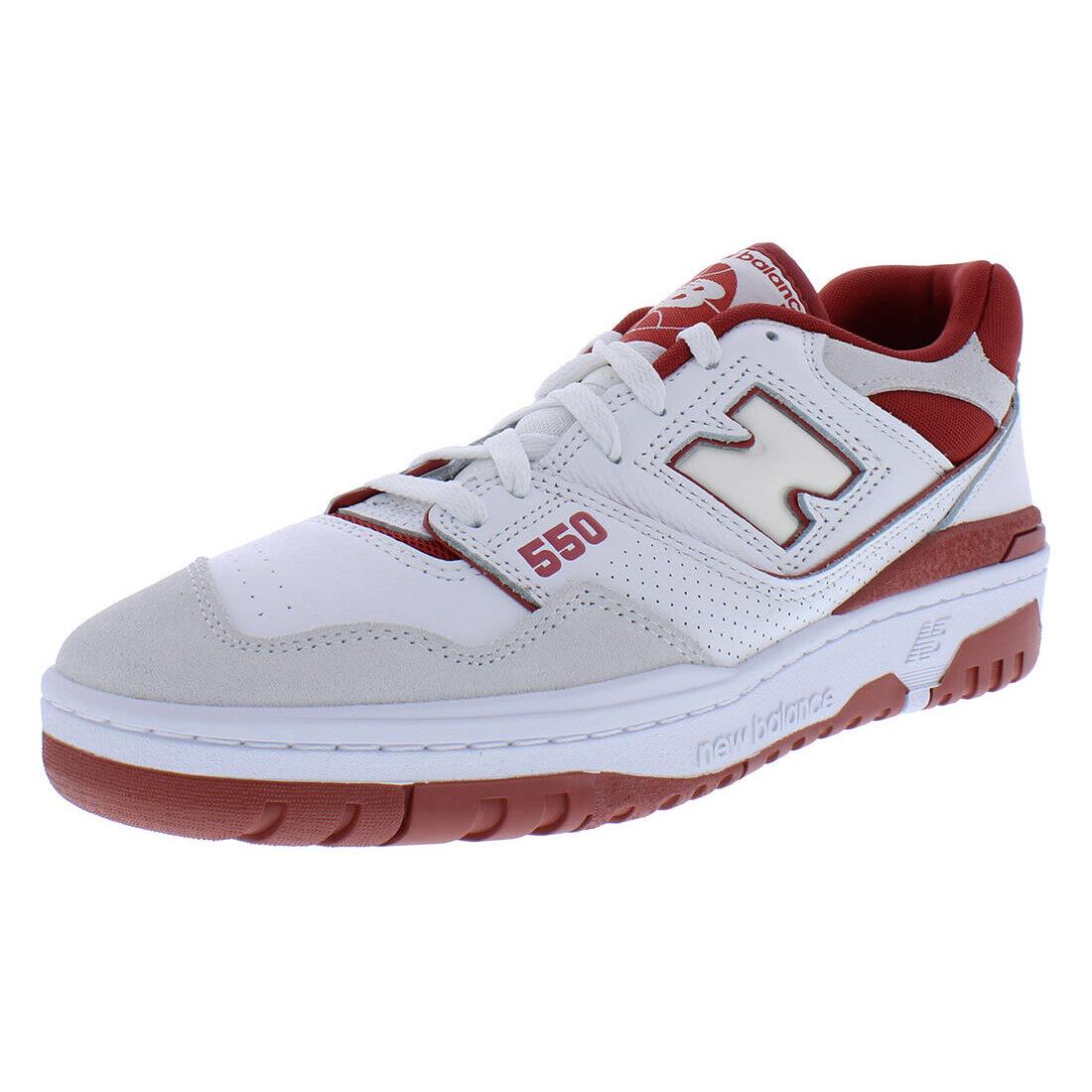 New Balance 550 Unisex Shoes Size 9 Color: White/red - White, Main: White