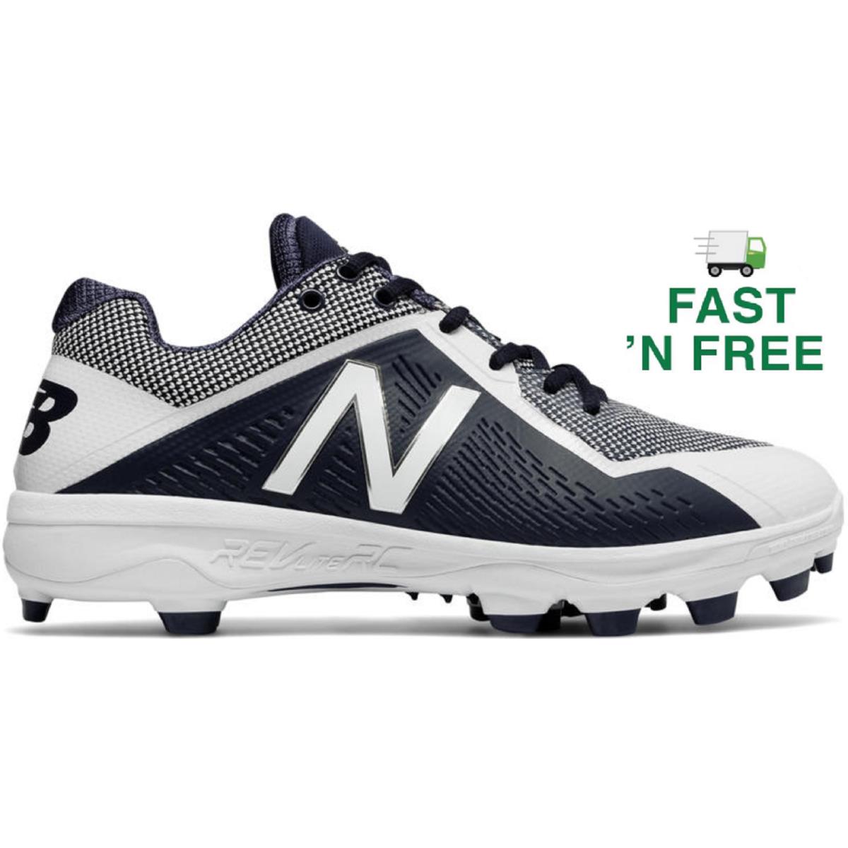 New Balance Men`s Navy White Low Rubber Baseball Cleats Size: 16