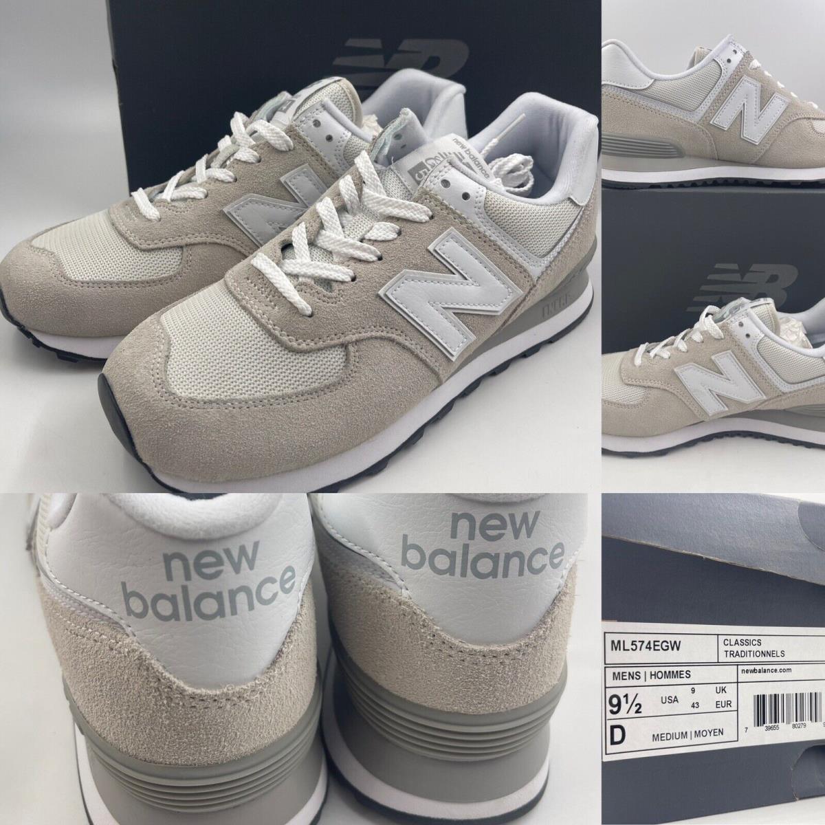 New Balance 574 ML574EGW Grey Nimbus Cloud Size Men 9.5 SporTipTop