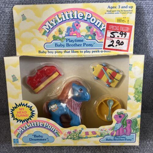 My Little Pony G1 Blue Baby Brother Drummer Boy Vintage 1988 Play Set Nos