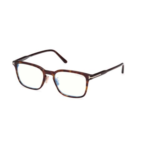 Tom Ford FT5928-D-B 052 Dark Havana Blue Block Lenses Men`s Eyeglasses