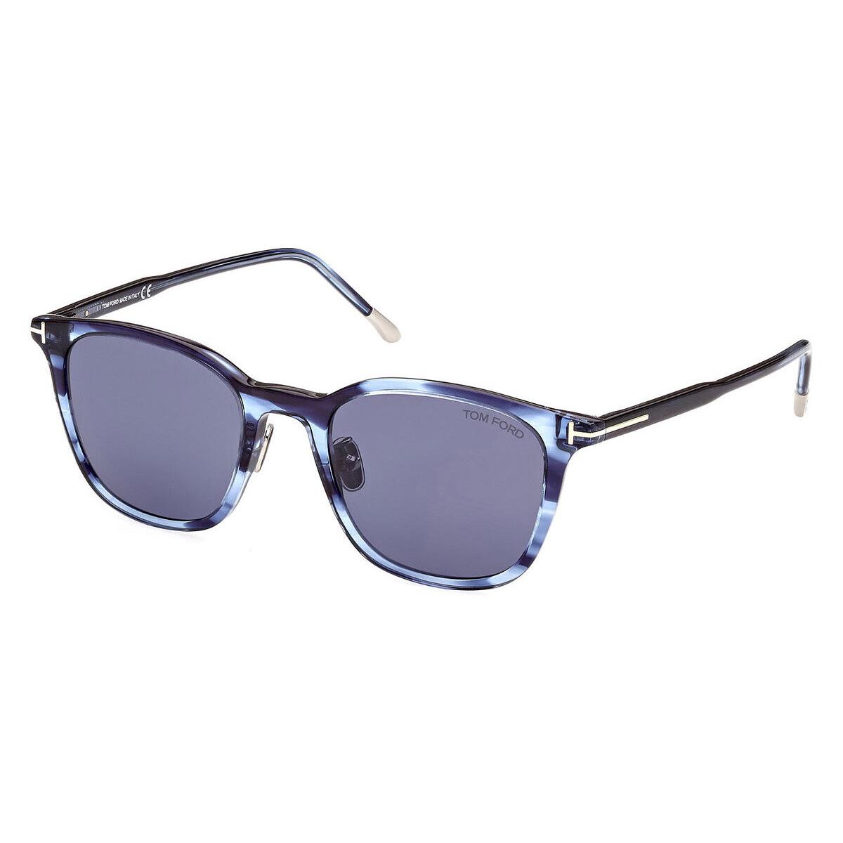 Tom Ford FT0956-D Sunglasses Shiny Blue T Logo Blue 52mm