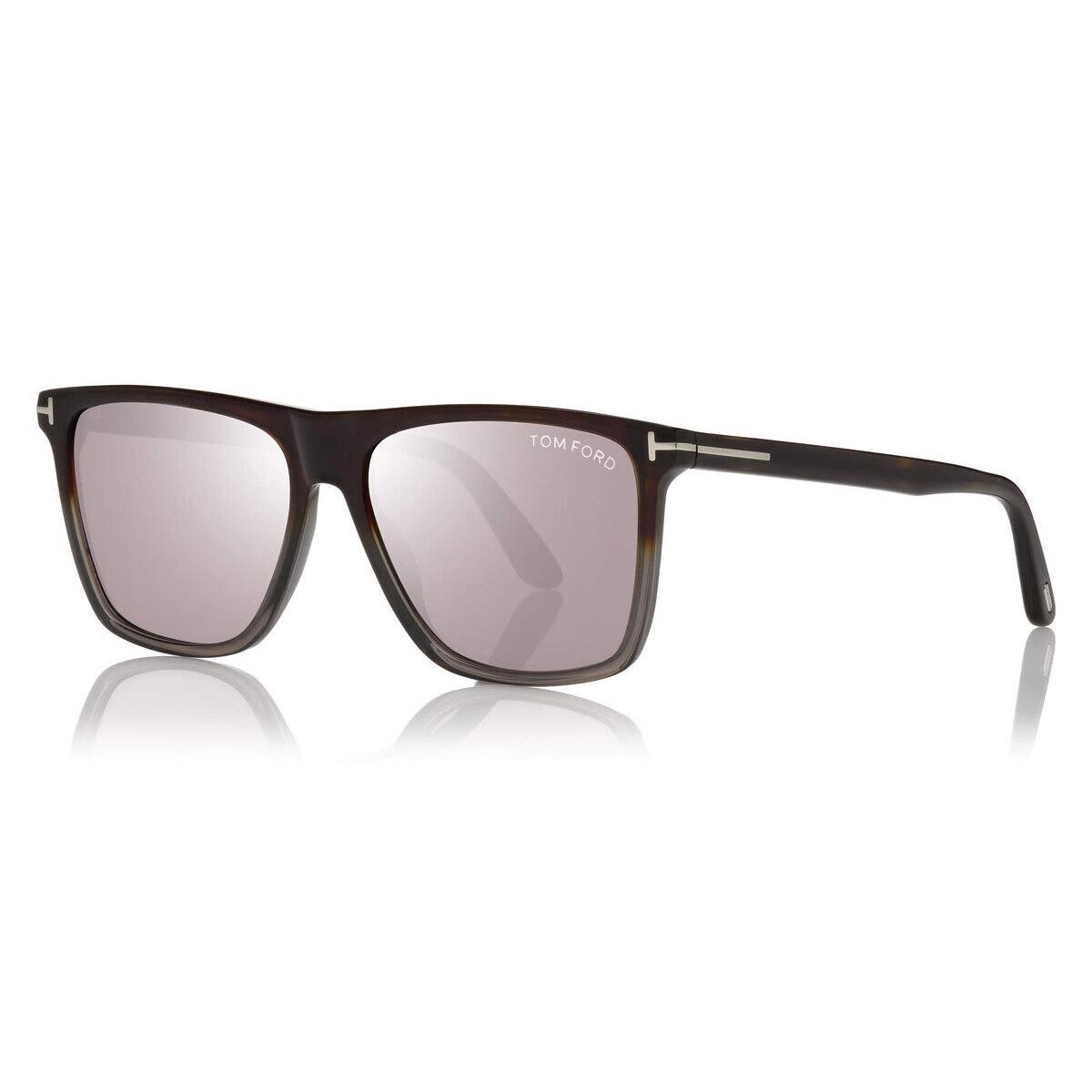 Tom Ford FT0832 Fletcher Sunglasses Gradient Havana Into Gray Havana 57mm