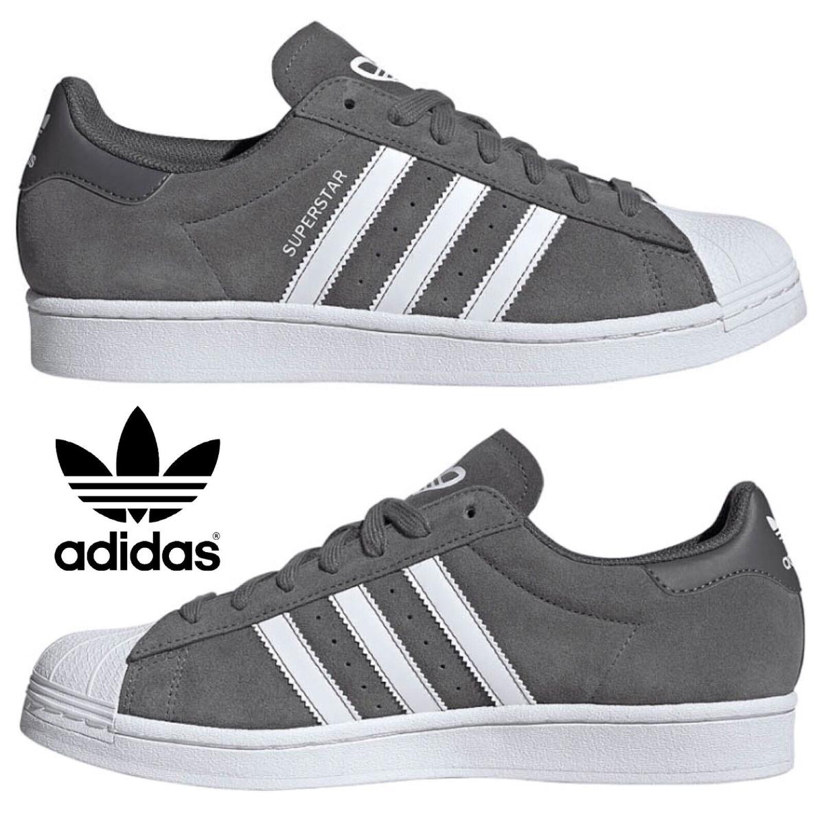 Adidas Originals Superstar Men`s Sneakers Comfort Sport Casual Shoes Gray - Gray, Manufacturer: Grey/White