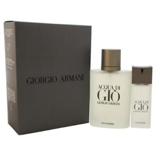 Acqua Di Gio by Giorgio Armani For Men - 2 Pc Gift Set 3.4oz Edt Spray 0.5oz