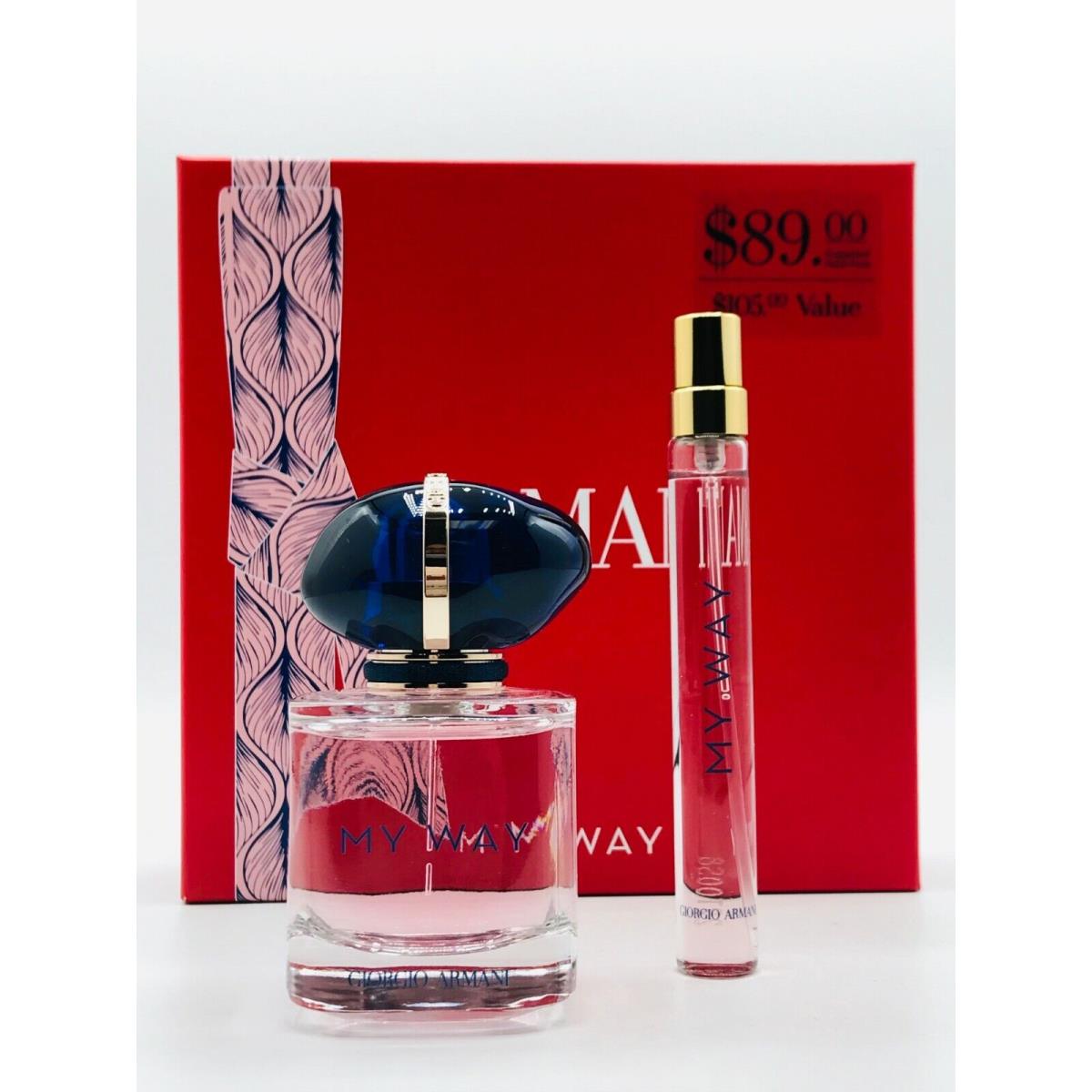 Giorgio Armani My Way Women 2pc Set Parfum Spray 1.0 OZ Travel Spray