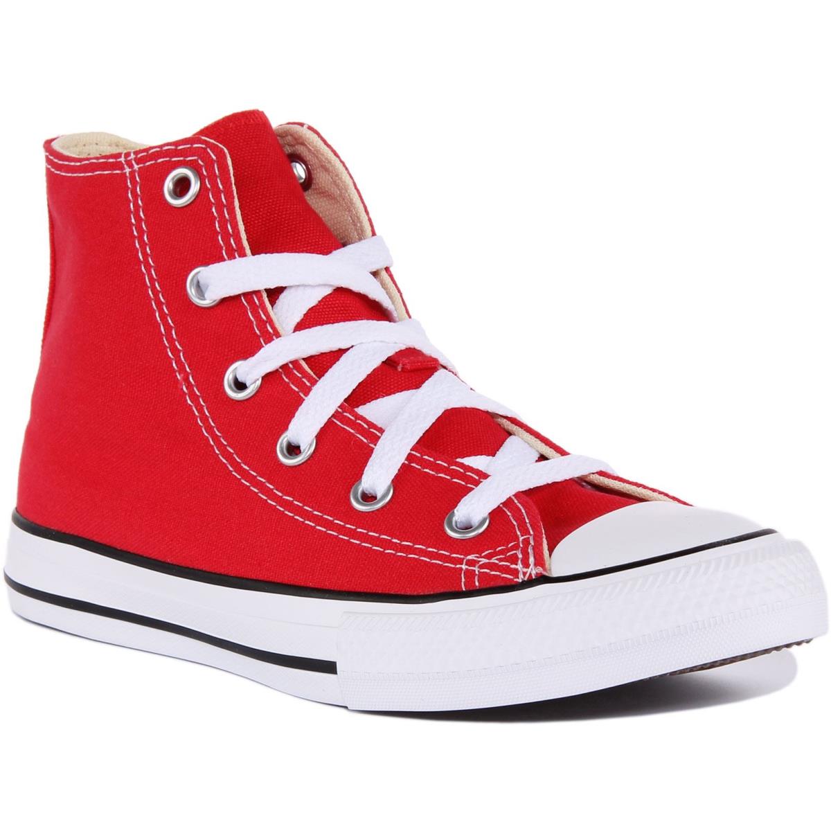 Converse Ashi Core Kids Lace Up High Top Sneakers In Colours Size US 10 - 3 RED